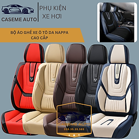 [Tặng Kèm 2 Gối] Bộ 5 Áo Bọc Ghế Ô Tô Da Nappa 9D Cao Cấp, Chống Nước Tốt, Dễ Vệ Sinh, Không Mùi, Có Chống Trượt (Mã 268) - Hàng Nhập Khẩu - Đen Ghi
