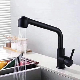 Vòi rửa bát nóng lạnh rút dây cao cấp Lukas