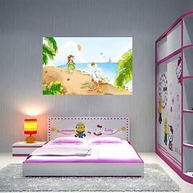 Tranh khổ lớn em đi chơi biển TMN-77