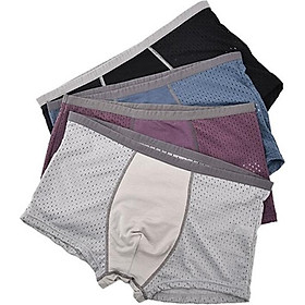 Hộp 4 chiếc quần sịp đùi nam thông hơi (Giao màu ngẫu nhiên) - Kèm hộp giấy