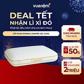 Mua Gối cao cấp Memory Foam Doona L Amore Gel Cool 35x55cm nâng đỡ đốt sống cổ  kết hợp Gel Silicone massage thư giãn êm ái bất ngờ
