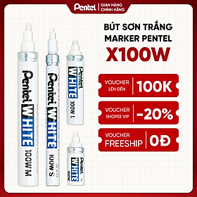 Bút sơn Pentel X100W S/M/L màu trắng viết được lên nhiều bề mặt an toàn khi sử dụng