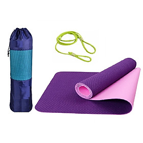 Thảm Tập YoGa Dày 8mm miDoctor + Bao Thảm Tập Yoga + Dây Thảm Tập Yoga (Túi, Dây Giao Màu Ngẫu Nhiên)