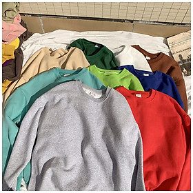 Áo sweater trơn đủ màu form rộng (unisex nam nữ đều mặc được)
