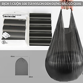 Mua 100 Túi Đựng Rác Văn Phòng Nylon Đen 5 Cuộn 150gr Túi Đựng Rác Tự Hủy Sinh Học 45x50CM Siêu Dai
