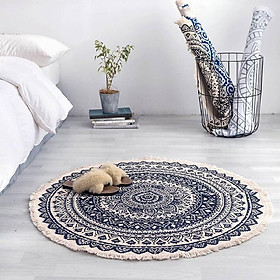 Round Carpet Mandala Home Decorative Living Room Bedroom Rugs Anti-slip Floor Mats