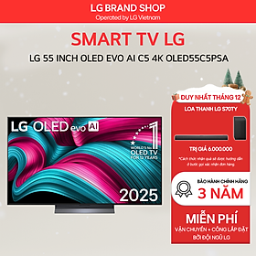 [Chỉ giao Miền Bắc/Nam] OLED55C5PSA.ATV - TV LG AI 2025 OLED evo AI C5 55 inch - Hàng chính hãng