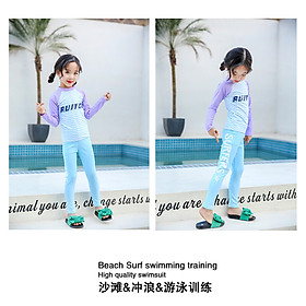 Quần bơi dài trẻ em, quần thể thao dài kín chân, chống nắng, nhanh khô cho bé trai bé gái, thun lạnh co giãn cao