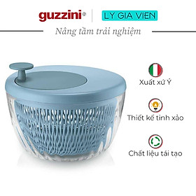 Rổ Quay Vắt Rau Có Nắp Đậy Guzzini Spin & Store Salad Spinner with Lid 26cm - Rửa & Làm Khô Salad Nhanh Chóng - Thiết Kế Sang Trọng & Thích Hợp Rã Đông