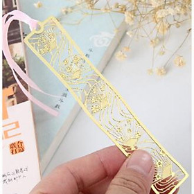 Bookmark kim loại đánh dấu trang sách hình thanh dài họa tiết ngẫu nhiên