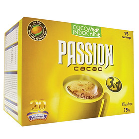 Bột Cacao Hòa Tan Passion 3 In 1 Cocoa Indochine Hộp 15 Gói x 16g
