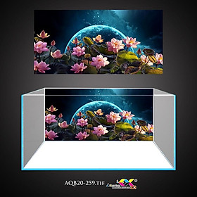 Mua Tranh 3D Koifish  Tranh Dán Bể Cá  Sen nở   in tranh theo kích thước yêu cầu