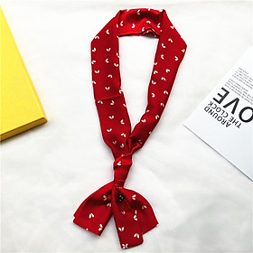 Khăn lụa dài đa năng tạo kiểu họa tiết basic dễ thương AKL76 (15x145cm)