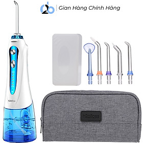 Tăm nước cầm tay H2ofloss HF-6. Tăm nước 5 chế độ, 5 đầu tăm đa chức năng, túi vải đựng máy, pin sử dụng tối đa 21 ngày, tặng kèm củ sạc nguồn thấp