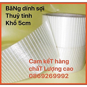 BĂNG DÍNH THUỶ TINH KHỔ 5cm băng keo sợi thuỷ tinh 25m