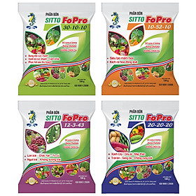 Mua Combo 4 gói Phân bón lá NPK hòa tan Sitto FoPro (100g x 4 )