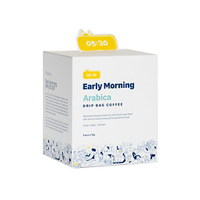 Cà Phê Phin Giấy Túi Lọc Cao Cấp Early Morning - Arabica Dripbag (Hộp 8 Gói x 15G)