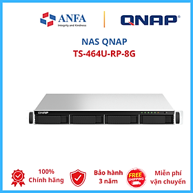 Thiết bị lưu trữ Nas QNAP, Model: TS-464U-RP-8G - Hàng chính hãng