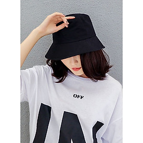 Nón bucket đen trơn thời trang Hàn Quốc dành cho cả nam và nữ NK482