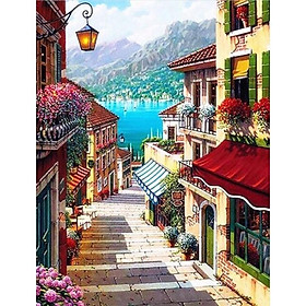 Mua Tranh đính đá tự làm hoạ tiết thành phố xa hoa sang trọng size 40*30