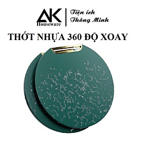 Thớt nhựa xanh PE cao cấp kháng khuẩn chống mốc vệ sinh dễ dàng tay cầm xoay 360 độ gọn gàng, tiện lợi-AKS