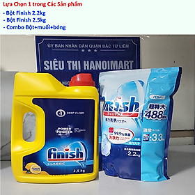 Combo Bột rửa bát finish 2,5kg + Muối rửa bát finish1.5kg dùng cho Máy rửa bát