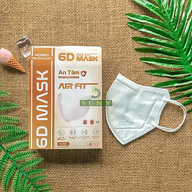 Combo 5 hộp khẩu trang 6d mask 4 lớp kháng khuẩn ngăn bụi mịn ôm khít khuôn mặt chính hãng An Tâm hộp gồm 10 cái_x5AT6DO