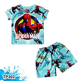 Đồ Bộ Thun Có Tay In 3D cho bé trai hình The Amazing Spiderman