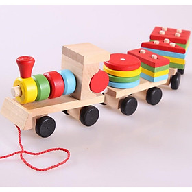 TÀU HOẢ LẮP GHÉP BẰNG GỖ CHO BÉ MONTESSORI