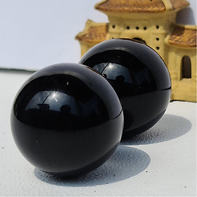 Cặp Bi Lăn Tay Đá Obsidian