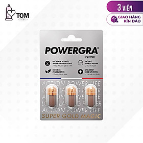 Viên uống tăng cường sinh lý nam giới Powergra (Super Gold Magic) - Vỉ 3 viên