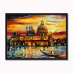 Tranh cao cấp Bầu trời vàng trên thành phố Venice Model: AZ1-0270