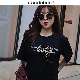 Áo thun nữ BLACKDOKI-BABY , áo phông nữ basic cá tính hiện đại form rộng tay lỡ chất cotton