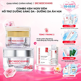 Bộ kem dưỡng ngày và đêm: Kem ban ngày 5 trong 1 (30ml) + Kem ban đêm (30g) giúp dưỡng ẩm, nâng tông, sáng da, làm mờ vết thâm, sạm, nám