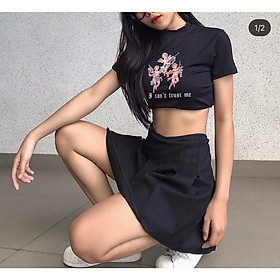Áo croptop tay ngắn in hình thiên thần siêu ngầu