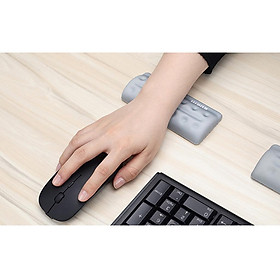 Memory Foam Mouse Wrist Rest Pad Slow Rising Silicone Gel Wrist Support Mat for Gamers, White Collars, Programmers-Gray