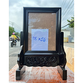 Khung ảnh thờ gia tiên gỗ tràm bông vàng để ảnh 18 x 24cm- 2 màu