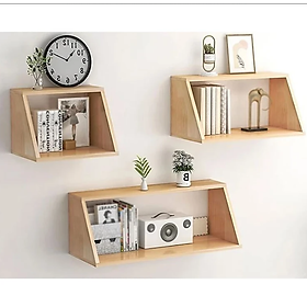 Mua Kệ Gỗ Trang Trí Treo Tường Hình Thang Tundo CTKT509 KT 40/60/80x25x30cm