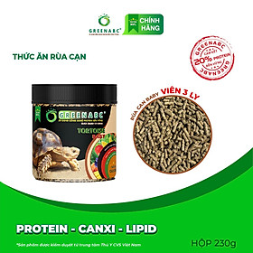 Thức ăn Rùa Cạn Sulcata, Tortoise GREENABC- Hạn chế urat , tăng size, mai xương chắc khỏe - Hộp 230g