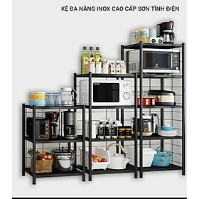 Kệ sắt sơn tĩnh điện để đồ đa năng gấp gọn 3/4/5 tầng có bánh xe, kệ gia dụng