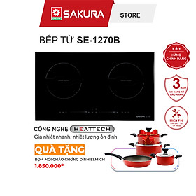 Bếp Từ Đôi Sakura Công Nghệ HEATTECH SE-1270B Hàng Chính Hãng 