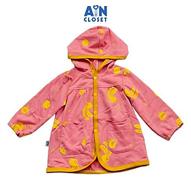 Áo khoác có nón bé gái họa tiết Chuối Vàng nền hồng thun da cá - AICDBGHFL8Y9 - AIN Closet