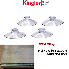 Mua 4 Đệm Hít 1 Mặt Silicon Giữa Kính Mặt Bàn  Miếng Đệm Kê Kính Mặt Bàn  Chống Xê Dịch Và Trơn Trượt Kính - Kingler 5506