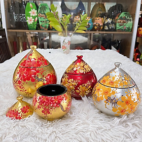 Mua Hủ mận sơn mài Thanh Bình Lê họa tiết phong phú đựng kẹo mứt  trang trí văn phòng  nhà cửa  làm quà tặng ý nghĩa