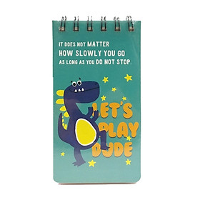 Sổ Lò Xo Cartoon 8x15cm - Mẫu 3 - Let's Play Dude - Xanh Lá