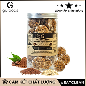 Snack gạo lứt ngũ cốc nguyên hạt GUfoods - Không chiên dầu, Đa dạng hương vị, Thanh đạm, Lành mạnh, Phù hợp Eat clean, Ăn vặt healthy, Tiện lợi, Thuần chay - Hũ 200g - Vị phủ yến mạch socola