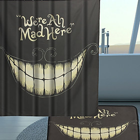 Funny Shower Curtain and Bath Mat Set Bathroom Waterproof Polyester 72''*72''