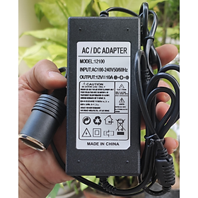 Adapter chuyển nguồn 220V sang 12V- 10A- 120W đầu tẩu sạc ô tô công suất cao