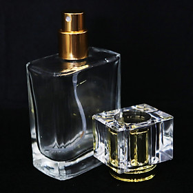 Mua Chai Rỗng Chiết Dung Dịch Lỏng 50ml Thân Vuông Nắp Vàng Sang Trọng