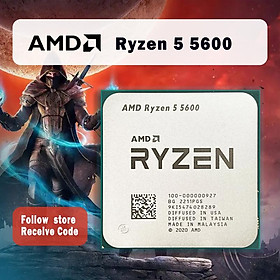 MỚI AMD Ryzen 5 5600 R5 5600 3.5 GHz 6 Nhân 12 Luồng 7NM L3 = 32M 100-000000927 Ổ Cắm AM4 Không Quạt